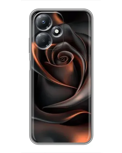 Чехол для Infinix Hot 30 Play с картинкой «Шелковая черная роза»