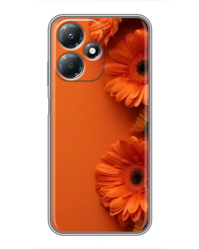 Чехол для Infinix Hot 30 Play с картинкой «Оранжевые герберы»