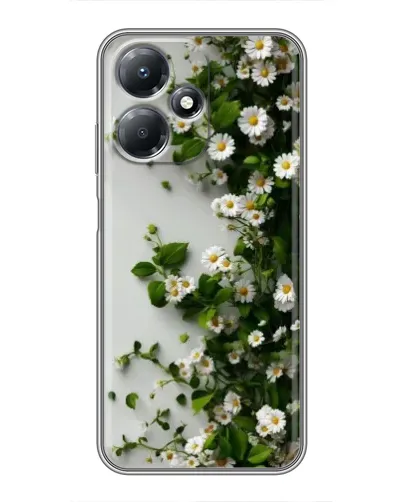 Чехол для Infinix Hot 30 Play с картинкой «Ветка мелких белых цветов»