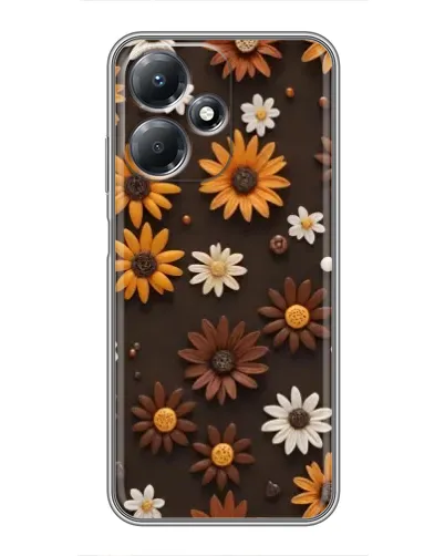 Чехол для Infinix Hot 30 Play с картинкой «Узор из маленьких подсолнухов»