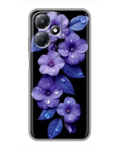Чехол для Infinix Hot 30 Play с картинкой «Фиолетовые цветы с росою»