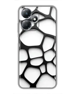 Чехол для Infinix Hot 30 Play с картинкой «Белая объемная сетка»