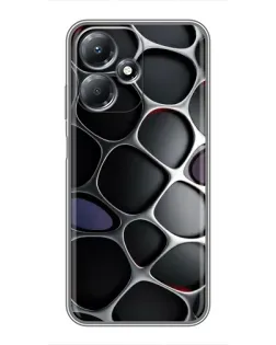 Чехол для Infinix Hot 30 Play с картинкой «Объемная темная решетка»