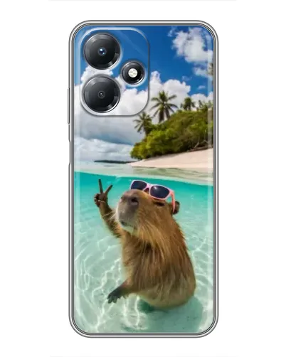 Чехол для Infinix Hot 30 Play с картинкой «Капибара на море»