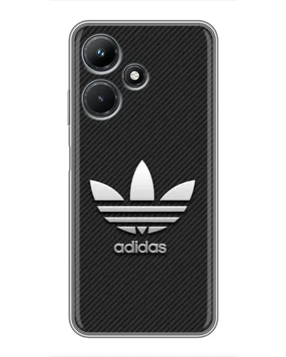 Чехол для Infinix Hot 30i с картинкой «Adidas Карбоновая текстура»
