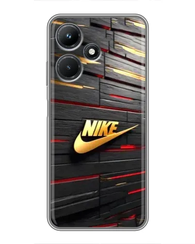 Чехол для Infinix Hot 30i с картинкой «Золотой Nike на металле»