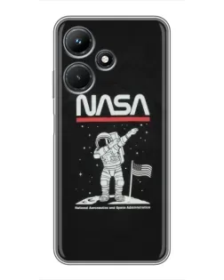 Чехол для Infinix Hot 30i с картинкой «NASA — шагаем по Луне» Чехол для Infinix Hot 30i с картинкой «NASA — шагаем по Луне»