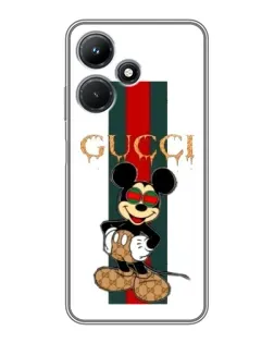 Чехол для Infinix Hot 30i с картинкой «Микки Маус Gucci — полосы» Чехол для Infinix Hot 30i с картинкой «Микки Маус Gucci — полосы»