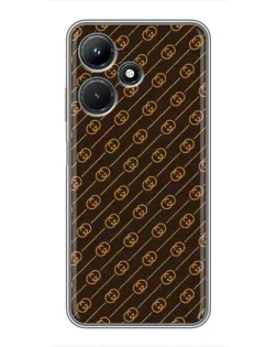 Чехол для Infinix Hot 30i с картинкой «Gucci — золотые диагонали» Чехол для Infinix Hot 30i с картинкой «Gucci — золотые диагонали»