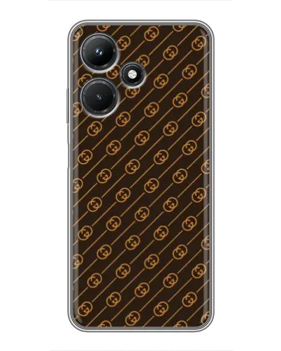Чехол для Infinix Hot 30i с картинкой «Gucci — золотые диагонали» Чехол для Infinix Hot 30i с картинкой «Gucci — золотые диагонали»