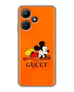 Чехол для Infinix Hot 30i с картинкой «Микки Маус Gucci — оранж» Чехол для Infinix Hot 30i с картинкой «Микки Маус Gucci — оранж»