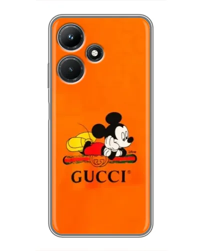 Чехол для Infinix Hot 30i с картинкой «Микки Маус Gucci — оранж» Чехол для Infinix Hot 30i с картинкой «Микки Маус Gucci — оранж»