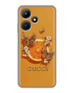 Чехол для Infinix Hot 30i с картинкой «Gucci — золотые бабочки» Чехол для Infinix Hot 30i с картинкой «Gucci — золотые бабочки»