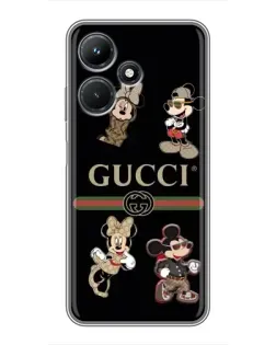 Чехол для Infinix Hot 30i с картинкой «Gucci — герои Disney и монограмма» Чехол для Infinix Hot 30i с картинкой «Gucci — герои Disney и монограмма»