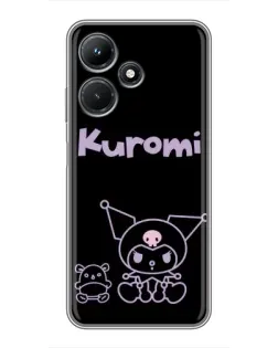 Чехол для Infinix Hot 30i с картинкой «Kuromi — черный минимализм»