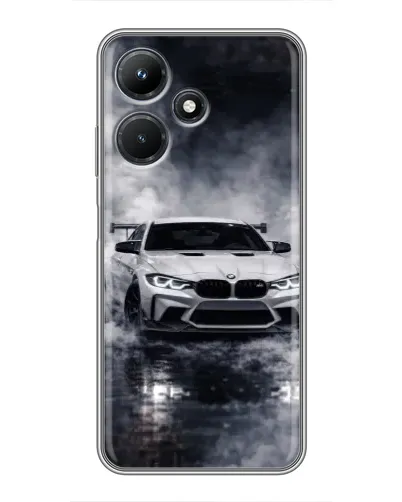 Чехол для Infinix Hot 30i с картинкой «BMW сквозь туман» Чехол для Infinix Hot 30i с картинкой «BMW сквозь туман»