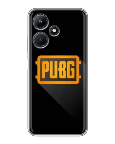 Чехол для Infinix Hot 30i с картинкой «PUBG — рамка лого»