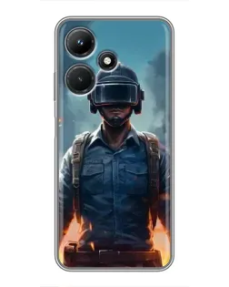 Чехол для Infinix Hot 30i с картинкой «PUBG — реалистичный герой»