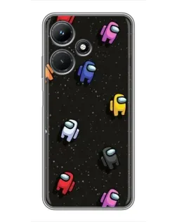 Чехол для Infinix Hot 30i с картинкой «Космический паттерн Among Us»