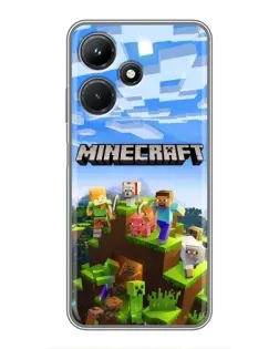 Чехол для Infinix Hot 30i с картинкой «Minecraft классический мир»