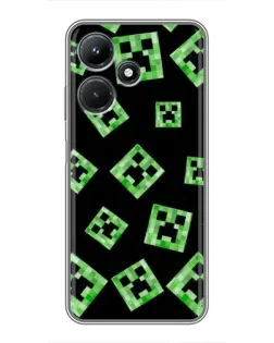 Чехол для Infinix Hot 30i с картинкой «Паттерн с криперами»