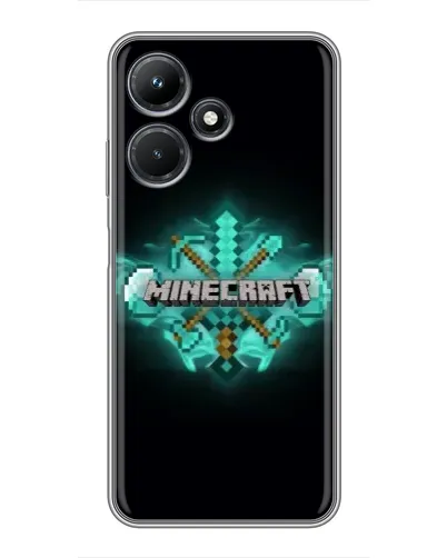 Чехол для Infinix Hot 30i с картинкой «Minecraft Diamond лого» Чехол для Infinix Hot 30i с картинкой «Minecraft Diamond лого»