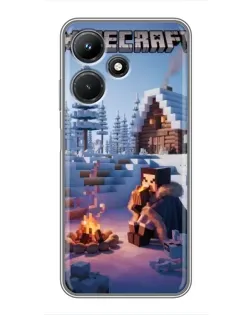 Чехол для Infinix Hot 30i с картинкой «Зимний Minecraft»