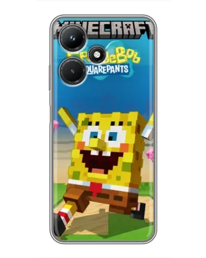 Чехол для Infinix Hot 30i с картинкой «Губка Боб Minecraft» Чехол для Infinix Hot 30i с картинкой «Губка Боб Minecraft»