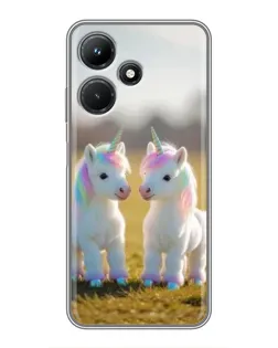 Чехол для Infinix Hot 30i с картинкой «Пара единорогов»