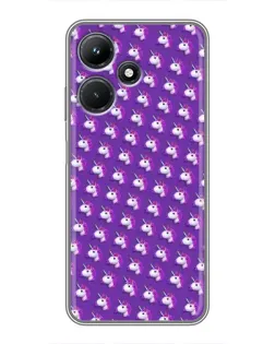 Чехол для Infinix Hot 30i с картинкой «Единороги на фиолетовом»