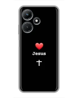 Чехол для Infinix Hot 30i с картинкой «Сердце - Jesus»