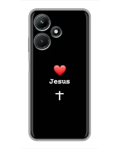 Чехол для Infinix Hot 30i с картинкой «Сердце - Jesus»