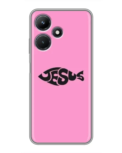Чехол для Infinix Hot 30i с картинкой «Розовый символ  Jesus»