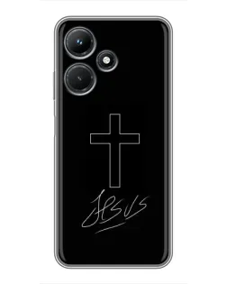 Чехол для Infinix Hot 30i с картинкой «Графический крест Jesus»