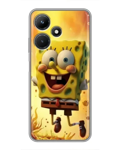 Чехол для Infinix Hot 30i с картинкой «Губка Боб прыгает» Чехол для Infinix Hot 30i с картинкой «Губка Боб прыгает»