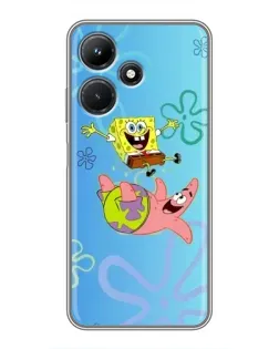 Чехол для Infinix Hot 30i с картинкой «Спанч Боб и Патрик»