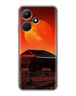 Чехол для Infinix Hot 30i с картинкой «Cybertruck на Марсе»