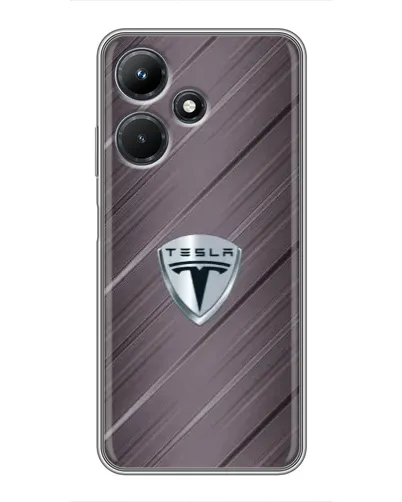 Чехол для Infinix Hot 30i с картинкой «Металлическая текстура Tesla»