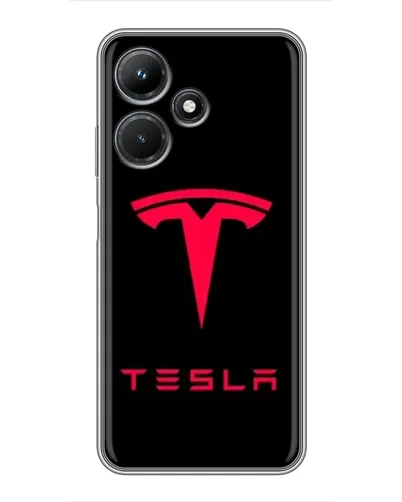 Чехол для Infinix Hot 30i с картинкой «Tesla Red Logo»