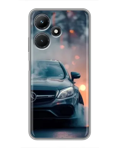 Чехол для Infinix Hot 30i с картинкой «Mercedes — ночной город» Чехол для Infinix Hot 30i с картинкой «Mercedes — ночной город»