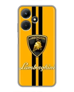 Чехол для Infinix Hot 30i с картинкой «Lamborghini Stripe желтый»