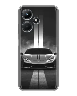 Чехол для Infinix Hot 30i с картинкой «Lamborghini симметрия дорог»