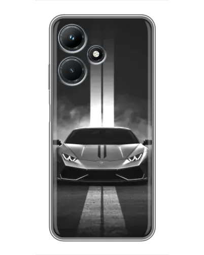 Чехол для Infinix Hot 30i с картинкой «Lamborghini симметрия дорог»