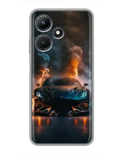 Чехол для Infinix Hot 30i с картинкой «Lamborghini дымная эстетика»