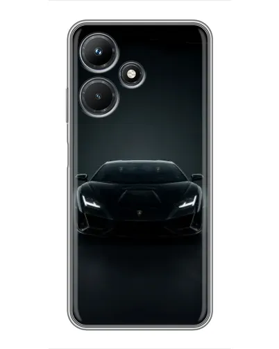 Чехол для Infinix Hot 30i с картинкой «Черный Lamborghini Aventador»