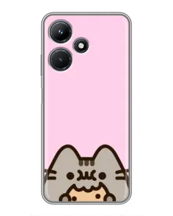 Чехол для Infinix Hot 30i с картинкой «Pusheen и печенье»