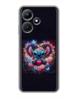 Чехол для Infinix Hot 30i с картинкой «Stitch в цветах»