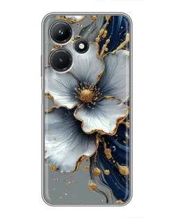 Чехол для Infinix Hot 30i с картинкой «Белый цветок и золотой флюид» Чехол для Infinix Hot 30i с картинкой «Белый цветок и золотой флюид»