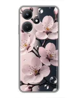 Чехол для Infinix Hot 30i с картинкой «Нежная сакура и капли» Чехол для Infinix Hot 30i с картинкой «Нежная сакура и капли»