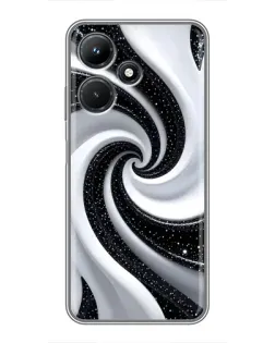 Чехол для Infinix Hot 30i с картинкой «Черно-белая спираль»